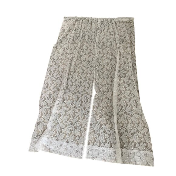 White Floral Lace Curtain Panels - Set of 2 - 78" Long - Elegant & Airy Home Dec - Picture 1 of 8